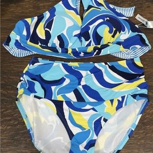 NWT XS SM Tommy Bahama Swirl Tide Reversible Bikini $180 Tummy Control Swim Suit